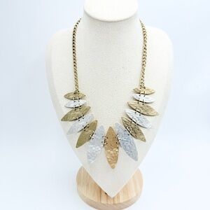 Gold and Silver Tone Steampunk Style Statement Necklace.